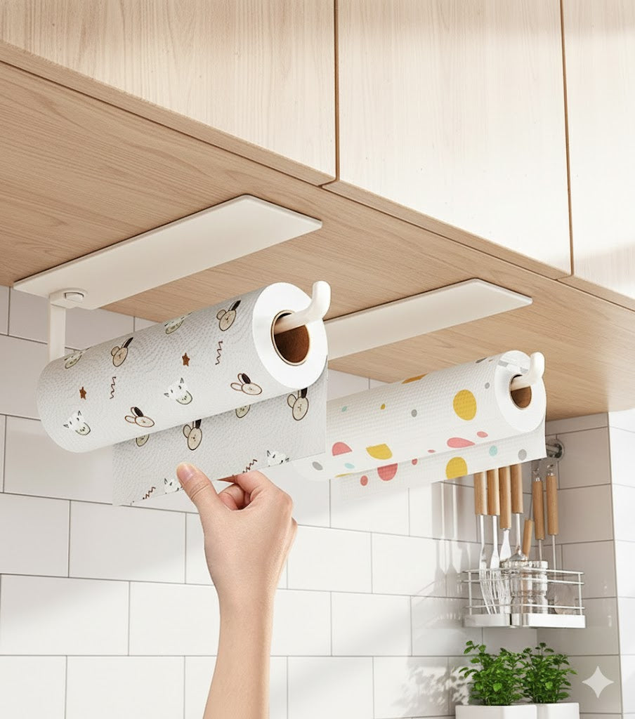 Vertical Magnetic Refrigerator Organizer & Kitchen Towel Holder